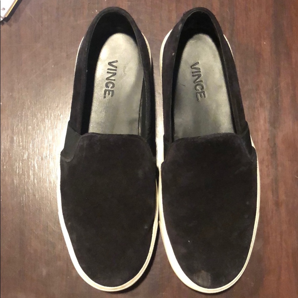 Vince Black Suede Slip-On Sneaker Size 35.5